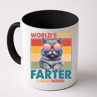 Worlds Best Farter I Mean Father Funny Retro Cat Mug