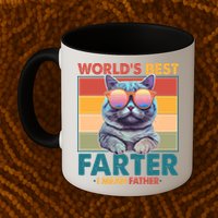Worlds Best Farter I Mean Father Funny Retro Cat Mug