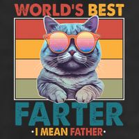 Worlds Best Farter I Mean Father Funny Retro Cat 11oz C Handle Ceramic Mug