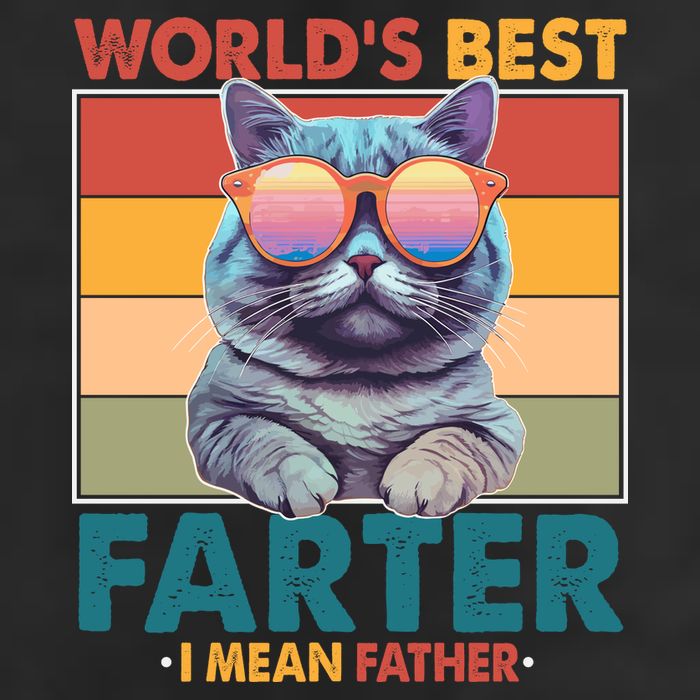 Worlds Best Farter I Mean Father Funny Retro Cat 11oz C Handle Ceramic Mug