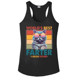 Worlds Best Farter I Mean Father Funny Retro Cat Ladies PosiCharge Competitor Racerback Tank