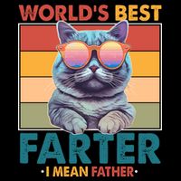 Worlds Best Farter I Mean Father Funny Retro Cat Wool Snapback Cap
