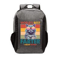 Worlds Best Farter I Mean Father Funny Retro Cat Vector Backpack