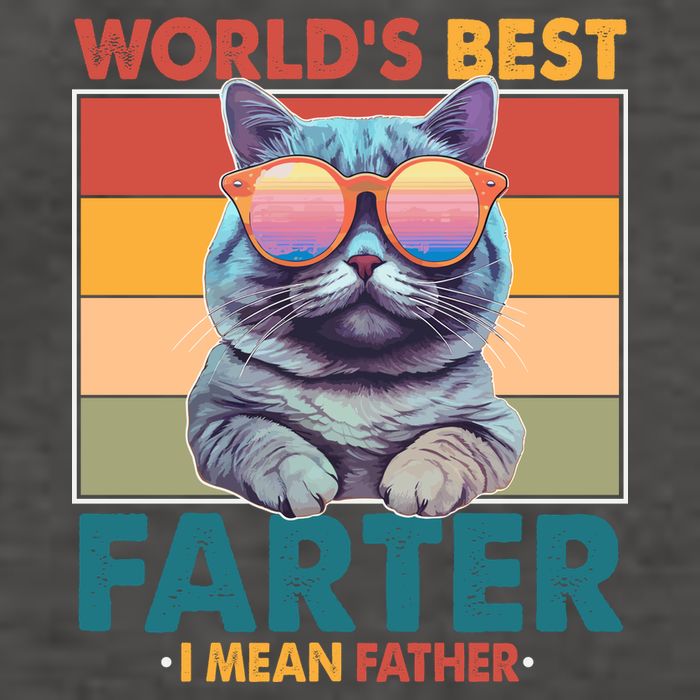 Worlds Best Farter I Mean Father Funny Retro Cat Vector Backpack