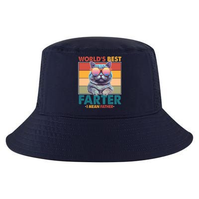 Worlds Best Farter I Mean Father Funny Retro Cat Cool Comfort Performance Bucket Hat