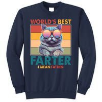 Worlds Best Farter I Mean Father Funny Retro Cat Sweatshirt