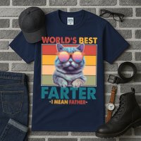 Worlds Best Farter I Mean Father Funny Retro Cat Tall T-Shirt