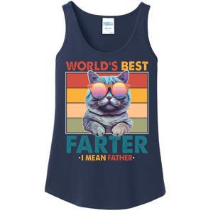 Worlds Best Farter I Mean Father Funny Retro Cat Ladies Essential Tank