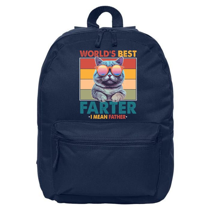 Worlds Best Farter I Mean Father Funny Retro Cat 16 in Basic Backpack