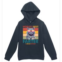 Worlds Best Farter I Mean Father Funny Retro Cat Urban Pullover Hoodie