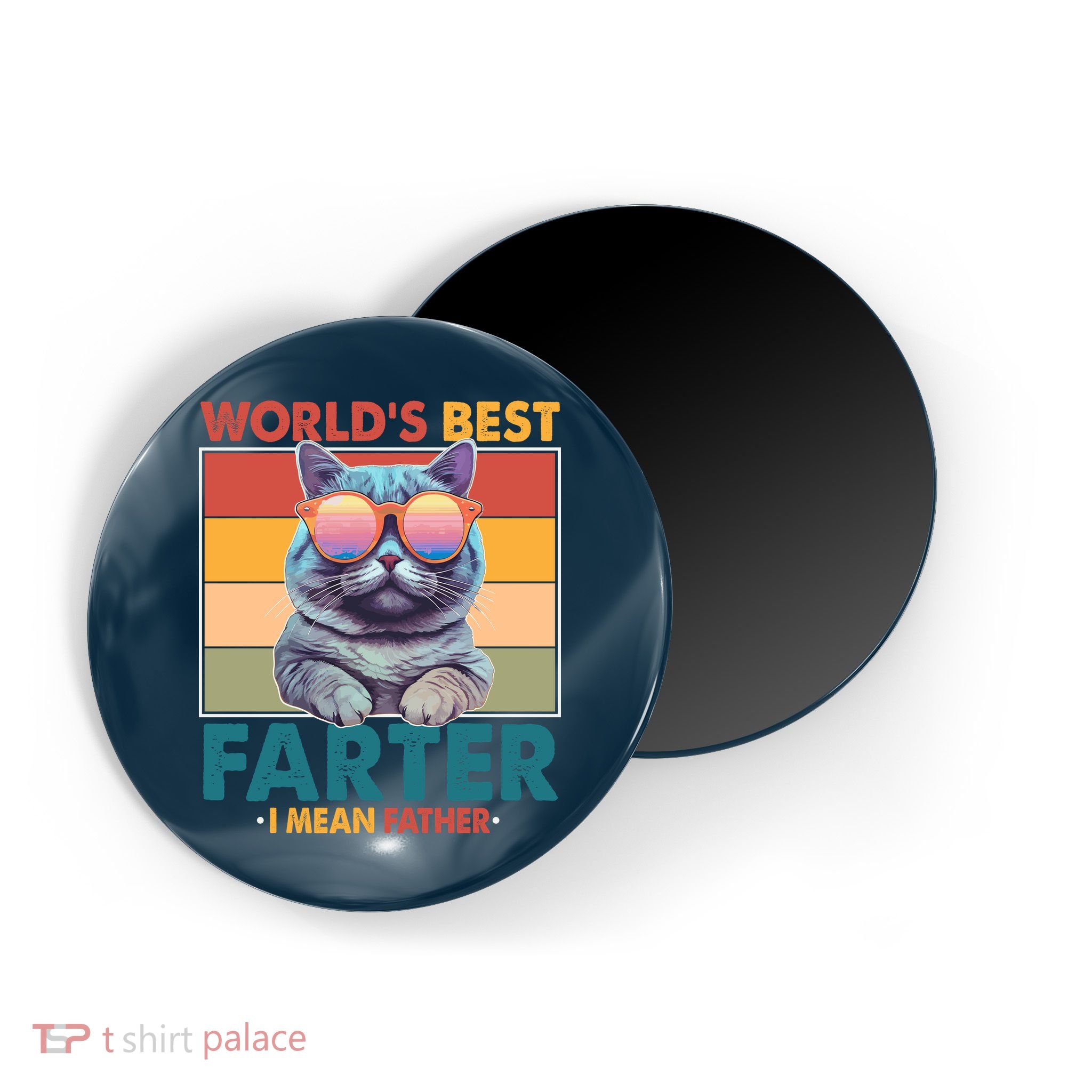 Worlds Best Farter I Mean Father Funny Retro Cat Magnet