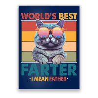 Worlds Best Farter I Mean Father Funny Retro Cat Poster