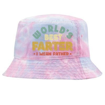 Worlds Best Farter I Mean Father Cool Dad Gift For Dad Tie-Dyed Bucket Hat