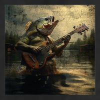 Weird Bass Fish Playing Bass Guitar Funny Cursed Meme 7 Panel Mesh Trucker Snapback Hat
