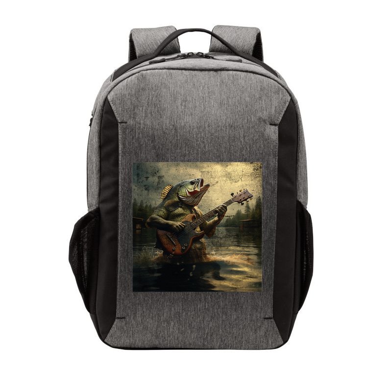 Weird Bass Fish Playing Bass Guitar Funny Cursed Meme Vector Backpack