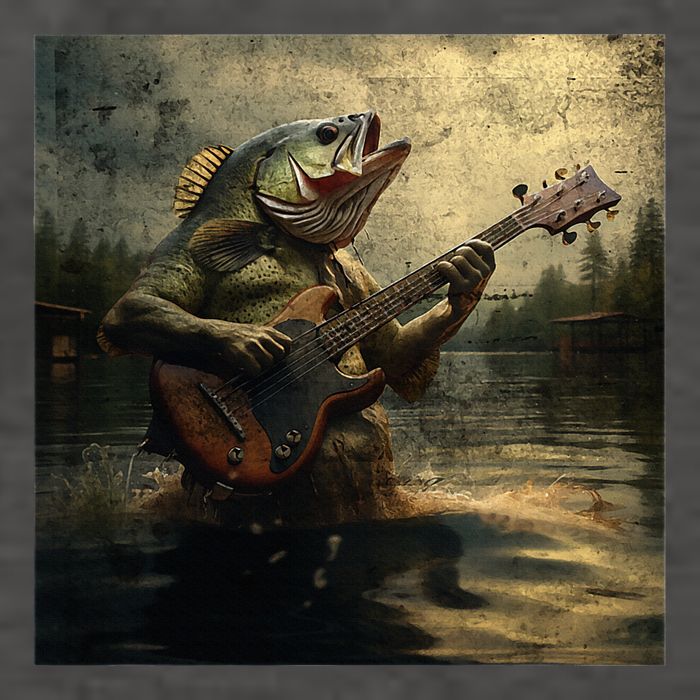Weird Bass Fish Playing Bass Guitar Funny Cursed Meme Vector Backpack