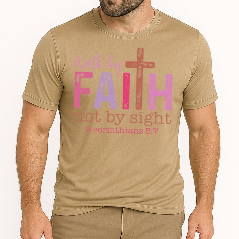 Walk By Faith Not By Sight God Faith Jesus Cooling Performance Crew T-Shirt