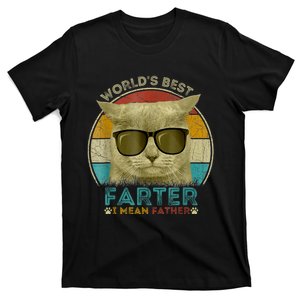 Worlds Best Farter I Mean Father Best Cat Dad Ever T-Shirt