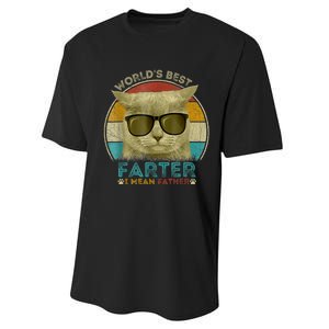 Worlds Best Farter I Mean Father Best Cat Dad Ever Performance Sprint T-Shirt