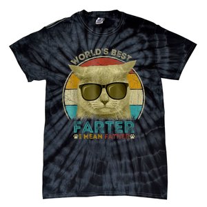 Worlds Best Farter I Mean Father Best Cat Dad Ever Tie-Dye T-Shirt