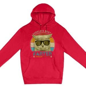 Worlds Best Farter I Mean Father Best Cat Dad Ever Premium Pullover Hoodie