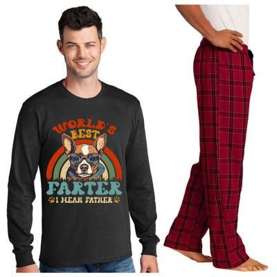 Worlds Best Farter I Mean Father Best Dad Ever Cool Dog Long Sleeve Pajama Set