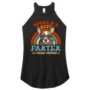 Worlds Best Farter I Mean Father Best Dad Ever Cool Dog Women's Perfect Tri Rocker Tank