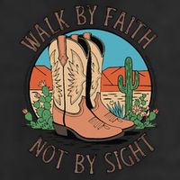 Walk By Faith Not By Sight Western Boots 7 Panel Mesh Trucker Snapback Hat