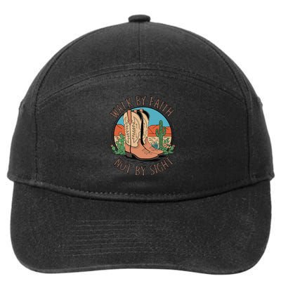 Walk By Faith Not By Sight Western Boots 7-Panel Snapback Hat