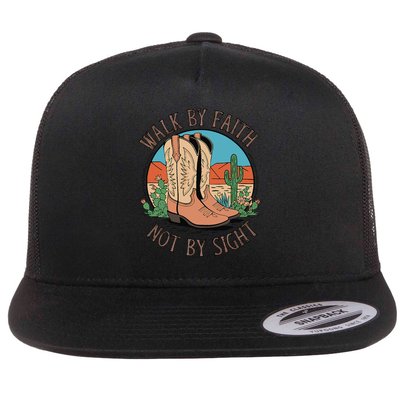 Walk By Faith Not By Sight Western Boots Flatbill Hat