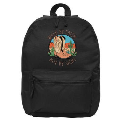 Walk By Faith Not By Sight Western Boots 16 in Basic Backpack