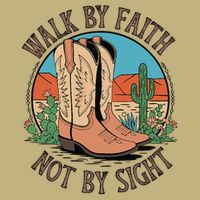 Walk By Faith Not By Sight Western Boots Cooling Performance Crew T-Shirt