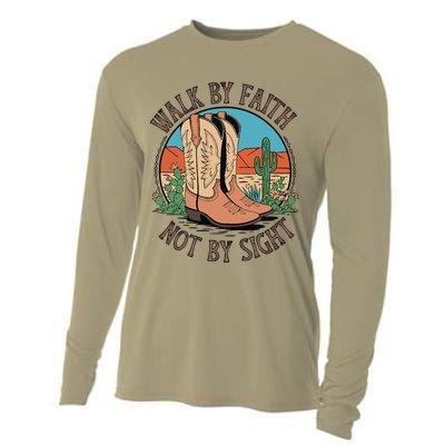 Walk By Faith Not By Sight Western Boots Cooling Performance Long Sleeve Crew