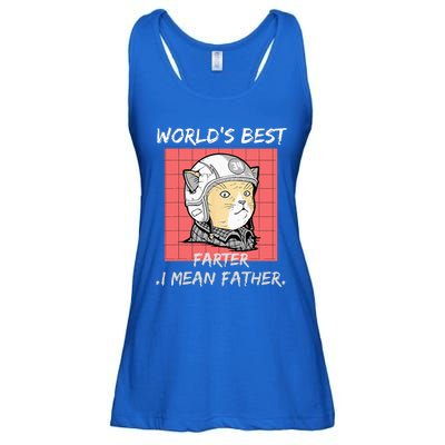 Worlds Best Farter I Mean Father Best Cat Dad Ever Ladies Essential Flowy Tank