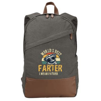 Worlds Best Farter I Mean Father Best Dad Ever Cool Dog Cotton Canvas Backpack