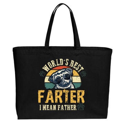 Worlds Best Farter I Mean Father Best Dad Ever Cool Dog Cotton Canvas Jumbo Tote