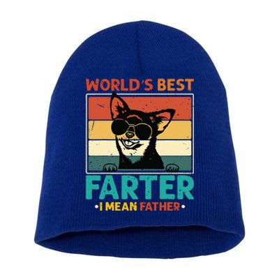 Worlds Best Farter I Mean Father Best Dad Ever Cool Dog Short Acrylic Beanie