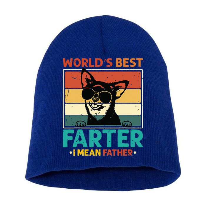 Worlds Best Farter I Mean Father Best Dad Ever Cool Dog Short Acrylic Beanie