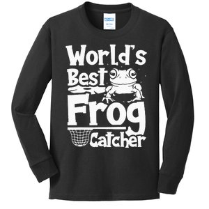 Worlds Best Frog Catcher Hunter Kids Long Sleeve Shirt