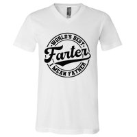 World's Best Farter I Mean Father Funny Father's Day Dad V-Neck T-Shirt