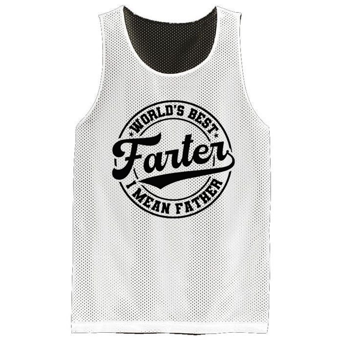 World's Best Farter I Mean Father Funny Father's Day Dad Mesh Reversible Basketball Jersey Tank