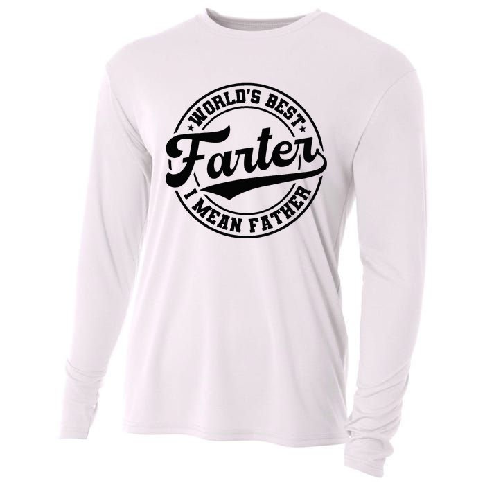 World's Best Farter I Mean Father Funny Father's Day Dad Cooling Performance Long Sleeve Crew