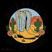 Walk by Faith Not by Sight Western Boots Premium T-Shirt