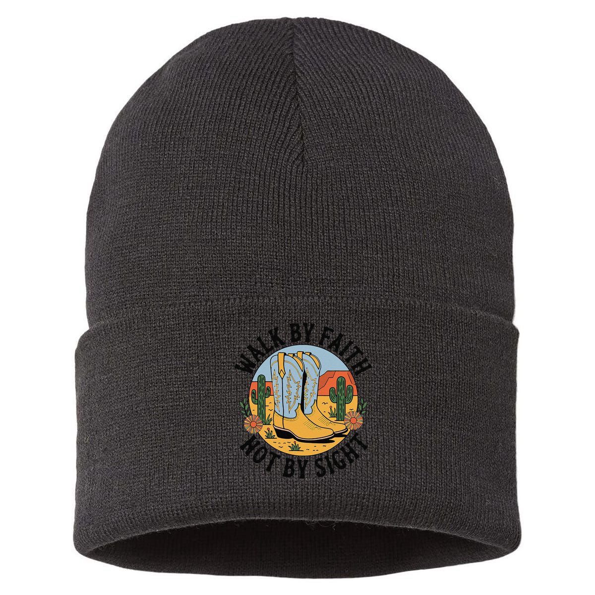 Walk by Faith Not by Sight Western Boots Sustainable Knit Beanie