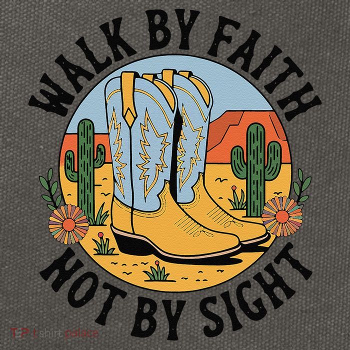 Walk by Faith Not by Sight Western Boots Cotton Canvas Backpack