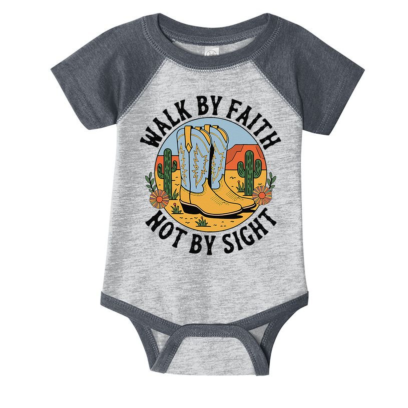 Walk by Faith Not by Sight Western Boots Infant Baby Jersey Bodysuit