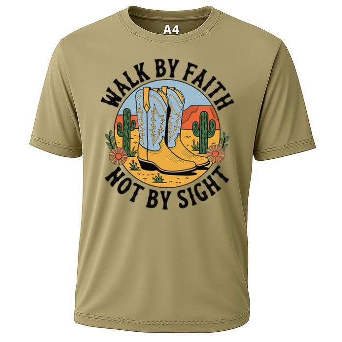 Walk by Faith Not by Sight Western Boots Cooling Performance Crew T-Shirt