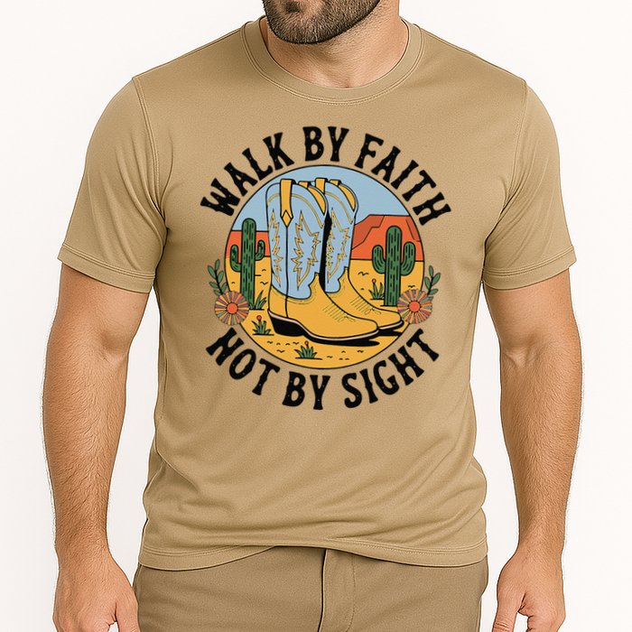 Walk by Faith Not by Sight Western Boots Cooling Performance Crew T-Shirt