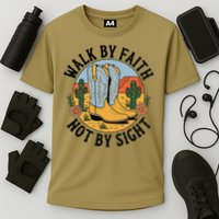 Walk by Faith Not by Sight Western Boots Cooling Performance Crew T-Shirt