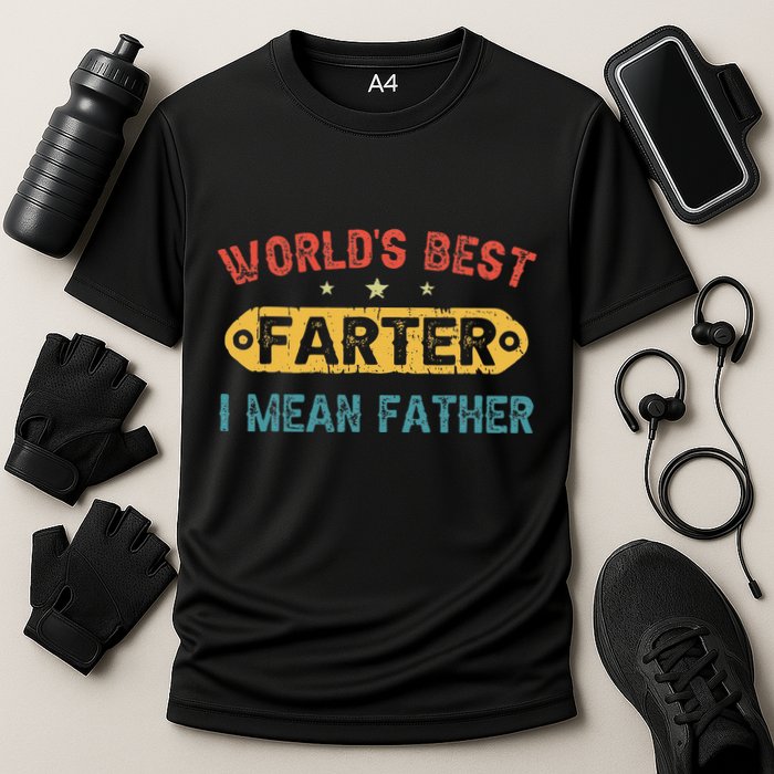 World's Best Farter I Mean Father Funny Father's Day Cooling Performance Crew T-Shirt